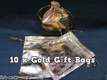 Load image into Gallery viewer, 10x SHINY SILVER or GOLD LAME GIFT ORGANZA JEWELLERY WEDDING FAVOUR POUCHES BAGS
