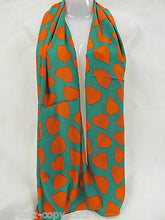 Load image into Gallery viewer, FASHION HEARTS PRINT PINK BLUE GREEN CREAM LADIES SCARF 160cmx48cm FREE UK P&amp;P

