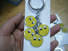 Load image into Gallery viewer, SMILEY FACE 4 PIECE KEYRING HANDBAG CHARM GIFT UKSELLER
