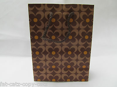 RECYCLED FLOWER ARTY DESIGN HARD CARD PAPER GIFT BAG CORDED HANDLE UK SELLER