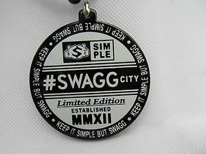 UNISEX "# SWAG CITY" ACRYLIC BEADED HIP HOP STYLE FASHION NECKLACE 33" UK SELLER