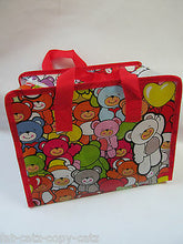 Load image into Gallery viewer, CUTE ECO FRIENDLY RED BLUE TEDDY BEAR ANIMATED CARTOON LUNCH SHOPPING TRAVEL BAG
