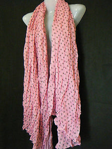 PINK GREEN WHITE BLACK LARGE POLKA DOTS SPOTTED LADIES SCARF WRAP SHAWL 7COLOURS