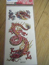 Load image into Gallery viewer, SHEET MENS BOYS UNISEX BLACK CHINESE ORIENTAL DRAGON TEMPORARY TATTOOS 5 DESIGNS
