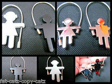 Load image into Gallery viewer, LOVERS SET OF 2 NOVELTY MALE &amp; FEMALE BOY GIRL SOLID METAL CHROME KEYRINGS GIFT
