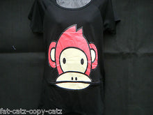 Load image into Gallery viewer, OVER SIZED ANIMATED CUTE MONKEY &amp; TEETH LADIES ZIP MOUTH TOP T-SHIRT ONE SIZE

