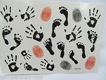 Load image into Gallery viewer, New Quality Black Unisex Arty Foot Finger Hand Prints Temporary Tattoos UKSeller

