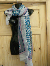 Load image into Gallery viewer, BLUE, RED FASHION DESIGNER ANIMAL LEOPARD &quot;U&quot; PRINT LADIES LARGE SCARF UK SELLER
