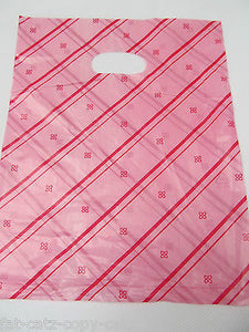 40-45 PINK SMALL PLASTIC CARRIER LOOT GIFT BAGS 19cm x 18cm UK SELLER FREE P&P