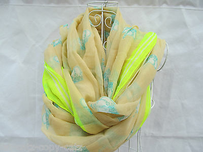 PINK or YELLOW LARGE CROWN SOFT FEEL LADIES FASHION SCARF 170cm x 110cm UKSELLER
