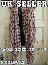 Load image into Gallery viewer, FASHION LARGE PINK SKULL &amp; CROWN PRINT LADIES SCARF 70&quot;x40&quot; 6 COLOURS UK SELLER
