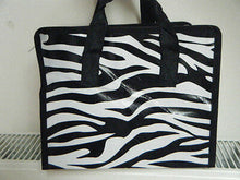 Load image into Gallery viewer, RECYCLED ECO FRIENDLY ANIMAL ZEBRA PRINT LUNCH SHOPPING TRAVEL BAG FREE UK POST
