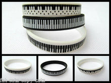 Load image into Gallery viewer, Adult Unisex Fashion Black White Musical Piano Silicone Rubber Wrist Band UKSell
