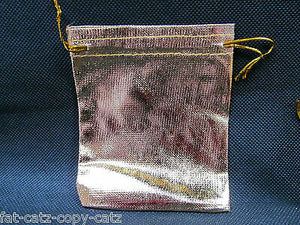 10x SHINY SILVER or GOLD LAME GIFT ORGANZA JEWELLERY WEDDING FAVOUR POUCHES BAGS