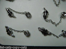 Load image into Gallery viewer, PAIR LADIES MULTI 2 EAR HOLE PUNK GOTH PIERCED EARRINGS LEAVES &amp; DIAMONTE UKSELL

