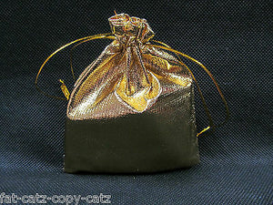 10x SHINY SILVER or GOLD LAME GIFT ORGANZA JEWELLERY WEDDING FAVOUR POUCHES BAGS