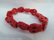 Load image into Gallery viewer, QUALITY UNISEX STONE SKULL FASHION ELASTICATED FRIENDSHIP BRACELET WRIST BAND UK

