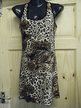 Load image into Gallery viewer, Leopard Animal Print Long Line Racer Back Ladies Lycra Vest Tunic Dress UKSeller
