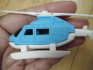 IWAKO JAPANESE STYLE CUTE NOVELTY HELICOPTER ERASER RUBBERS 4 COLOURS BLUE RED