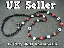 Load image into Gallery viewer, RED WHITE LONG SHAMBALLA DISCO BALL CRYSTAL &amp; HEMATITE NECKLACE MAGNETIC
