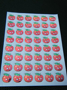 10 SHEETS METALIC REWARD SCRAP BOOK STICKERS 450-700 PER PACK STARS APPLES FACES