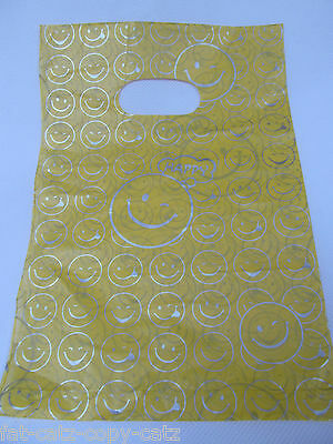 40-45 SMALL YELLOW SMILEY FACE CARRIER GIFT PARTY LOOT BAGS UK SELLER FREE P&P