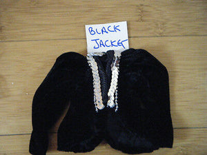12" SINDY DOLL SIZED CLOTHING DRESS BLACK VELVET FORMAL STYLE JACKET & SEQUIN