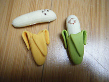 Load image into Gallery viewer, CUTE COLLECTABLE IWAKO JAPANESE KOREAN NOVELTY 4x BANANA WITH FACES SKIN ERASERS
