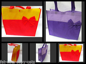 LARGE CUTE BOW CLOTH GIFT LUNCH SHOPPING LADIES GIRLS HANDBAG 3 COLOURS UKSELLER