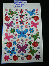 Load image into Gallery viewer, 1x SHEET GIRLS COLOURFUL BUTTERFLIES FLOWERS LADYBIRDS BANDS TEMPORARY TATTOOS
