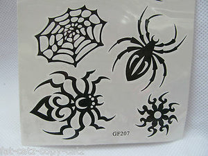 One Sheet black scary spider web insects halloween Temporary Tattoos UK Seller