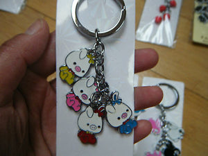 DOLPHIN BUNNY RABBIT PIG ENAMEL KEYRING HANDBAG CHARM