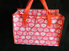 Load image into Gallery viewer, ECO FRIENDLY CUTE PINK HEART PRINT SHOPPING TRAVEL BAG FREE UK POST 34x24x16cm
