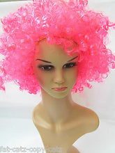 Load image into Gallery viewer, UNISEX FANCY DRESS COSTUME BUGGLEGUM CUTE PINK 70&#39;s AFRO SYNTHETIC WIG UK SELLER
