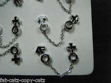 Load image into Gallery viewer, UNIQUE PAIR UNISEX MULTI 2 HOLE PUNK GOTH PIERCED EARRINGS MALE FEMALE SYMBOLS
