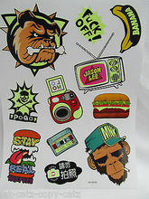 Load image into Gallery viewer, 1x LARGE SHEET ADULT GANGHAM STYLE BULLDOG MNK SUITCASE RE-USE STICKERS UKSELLER

