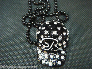 HEAVY BLING DIAMONTE 3D GANGSTER HIPHOP STYLE BASEBALL CAP HAT NECKLACE UKSELLER
