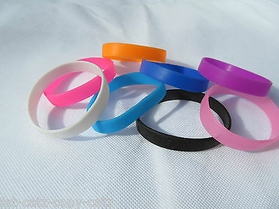 8x Unisex Mix Plain Colours Silicone Fashion Bracelets Friendship Bands UKSeller