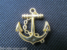 Load image into Gallery viewer, 10 x Plastic Anchor Kitsch Jewellery Craft Clothing Charms Silver or Gold Colour
