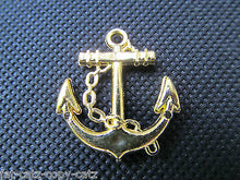 Load image into Gallery viewer, 10 x Plastic Anchor Kitsch Jewellery Craft Clothing Charms Silver or Gold Colour
