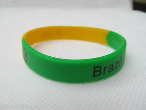 Unisex Brazil South American Football Team World Cup Silicone Rubber Wrist Bands