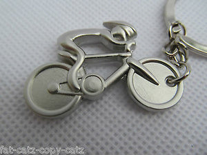 SOLID METAL 3 COLOURS SILVER BRONZE PRO CYCLING KEYRING CHARM GIFT IDEA UKSELLER