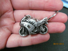 Load image into Gallery viewer, GREY or SILVER SOLID METAL RACING MOTOR BIKE KEYRING FOB UKSELLER MENS GIFT IDEA

