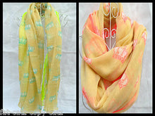 Load image into Gallery viewer, PINK or YELLOW LARGE CROWN SOFT FEEL LADIES FASHION SCARF 170cm x 110cm UKSELLER
