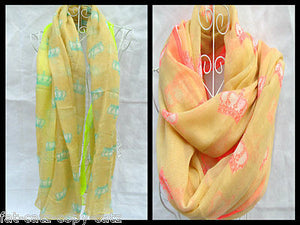 PINK or YELLOW LARGE CROWN SOFT FEEL LADIES FASHION SCARF 170cm x 110cm UKSELLER