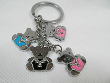 Load image into Gallery viewer, TEDDY BEAR ENAMEL KEYRING HANDBAG CHARM 4PIECE DIAMONTE
