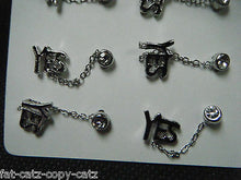 Load image into Gallery viewer, UNIQUE PAIR UNISEX MULTI 2 HOLE PUNK GOTH PIERCED EARRINGS YES WORD UK SELLER
