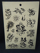 Load image into Gallery viewer, 1x SHEET BLACK UNISEX ARTY CELTIC SUN TRIBAL BANDS 9 DESIGNS TEMPORARY TATTOOS
