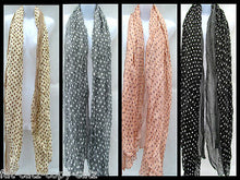Load image into Gallery viewer, PINK GREEN WHITE BLACK LARGE POLKA DOTS SPOTTED LADIES SCARF WRAP SHAWL 7COLOURS
