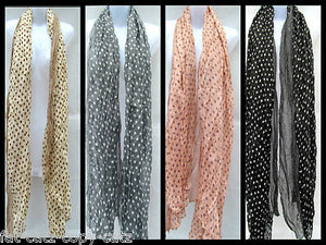 PINK GREEN WHITE BLACK LARGE POLKA DOTS SPOTTED LADIES SCARF WRAP SHAWL 7COLOURS